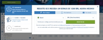 1xbet processo de registro